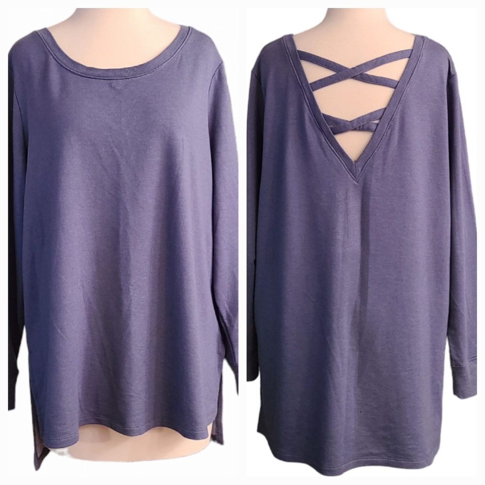 Terra & Sky size 0X (14W) grayish blue top